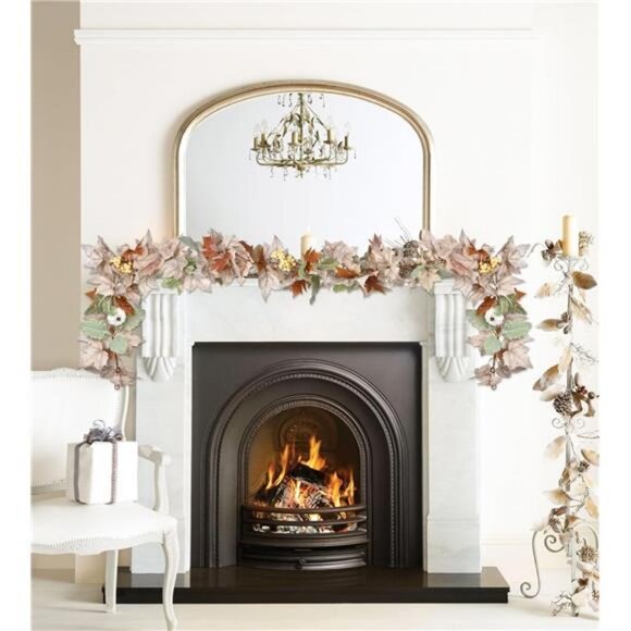 Fall Maple Leaf Garland, 5.9Ft Hanging Vine Artificial Autumn Foliage - Picture 4 of 8